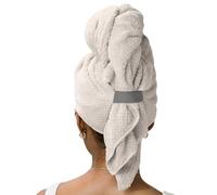 Générique Microfibre Hair Towel - Large 60 x 100 cm, Super Absorbent and Quick Dry, Soft Coral Fleece Cap | Anti-Frizz Turban for Wet, Curly or Long Hair Care