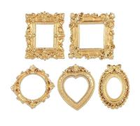 Générique Mini Gold Photo Frames, 5 Pieces Vintage Decoration for the Office, Table Photo Frame, for Collectors, Home, Dorm, Living Room, Bedroom, Office, Children's Room, Dressing Table