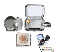 Générique Mini Paint Palette, Empty Watercolor Case Mini 10 Grids with Magnetic Clip - Portable Artist Palette, for Travel School Hiking Outdoor Camping Classroom Journal