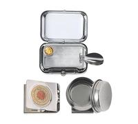 Générique Mini Paint Palette - Empty Watercolour Tray with 10 Compartments with Magnetic Clip | Small Paint Palette for Travel, Hiking, Camping Journal