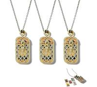 Générique Mini Tarot Necklace, Mini Tarot Card Pendant, Colorful Antique Brass Cage Pendant with 22 Major Arcana, Spiritual Jewelry for Women Beginners and Lovers, 1, Metal, No gem