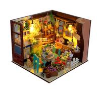 Générique Miniature House Kits for Adults | Tiny Craft Building Toy | Small House Kit | for Office Dorm Apartment Library Living Room Decoration