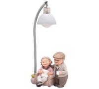 Générique Miniature Loving Elderly Couple Figurine, Grandparents Statue Tabletop Decor, Heartwarming Cat Hug Scene, Sentimental Ornament for Home, Bedroom, Family, Parents, Living Room