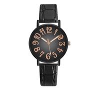 Générique Minimalist Watch, Korean Style Casual Watch, Ladies Wrist Watch, Large Dial Wrist Watch, Arabic Numerals Watch, Dress Watches for Small Wrists, Leather Band Watch, Large Face Watch, Black,