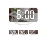 Générique Mirror LED Clock, Modern Digital Display, 6.22x0.59in Auto Brightness Adjustment, Aesthetic Design, Electronic Digital Clocks for Desk, Dorm, Study, Classroom, College