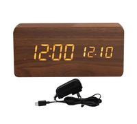 Générique Multifunctional Digital Clock | Home Decor Alarm Clock | Easy Read Time Display, Battery Operated LED Clock, Sleek Wooden Clock, Minimalist Digital Clock, Wake Up Alarm Clock