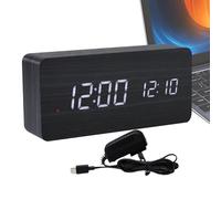 Générique Multifunctional Digital Clock | Home Decor Alarm Clock | Easy Read Time Display, Battery Operated LED Clock, Sleek Wooden Clock, Minimalist Digital Clock, Wake Up Alarm Clock