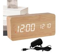 Générique Multifunctional Digital Clock | Home Decor Alarm Clock | Easy Read Time Display, Battery Operated LED Clock, Sleek Wooden Clock, Minimalist Digital Clock, Wake Up Alarm Clock