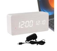Générique Multifunctional Digital Clock | Home Decor Alarm Clock | Easy Read Time Display, Battery Operated LED Clock, Sleek Wooden Clock, Minimalist Digital Clock, Wake Up Alarm Clock