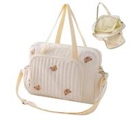 Générique Nappy Bag - Cute Bear Shape Storage with Zipper Pocket | Multifunctional Quilted Travel Maternity Diaper Bag for | Tote