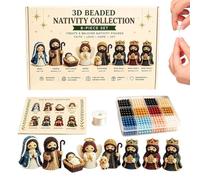 Générique Nativity Bead Craft Kit | DIY 3D Beaded Christmas Figurines & Nativity Scene Decor | Beading Craft Set For Adults, Family, Friends & Holiday