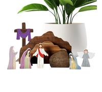 Générique Nativity Scene,Religious Desk Ornaments | Christian Nativity Religious Figurines for Tray, Bookcase, Bedside Table, Home, Church, Adult, Family,