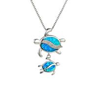 Générique Necklaces Storage Jewellery Two Turtle Necklaces Cute Pendant Necklace Mother Daughter Necklace Ocean Container Chain Jewelry, Metal, No gemstone