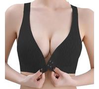 Générique Newborn Girl's Bra with Open Front and Buckle in the Ruched and Shapewear Chic Bodysuit, Black, L
