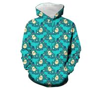 Générique Noël Children's Christmas Hoodie with Hood for Children, Boys and Girls, 3D Dinosaur Print, Casual, with Pockets, (Mint Green, 5-6 Years)