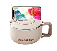 Générique Noodle Bowl - Soup Cup for Cooker 1200ml | Soup Cup with Handle | Japanese Stainless Steel Ramn Bowl, High Capacity Noodle Cooker for College, Dorm, Dorm,