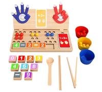 Générique Number Calculation Toy - Wooden Bead Matching Game | Educational Rainbow Color Sorting Cup | Math Counting Toy - Ages 3+ - Learning To D