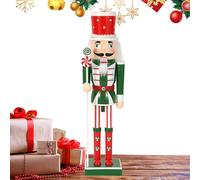 Générique Nutcracker Ornaments - Wooden Figurines - Wooden Christmas Ornaments | for Bedroom Front Door Fireplace Library Photo Props Holiday Home Car