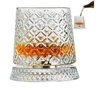 Générique Old Fashioned Glasses | 360 Degree Rotating Base for Clear Glassware, Whisky Cups for S | Gift for Santa Party Christmas Birthday Holiday