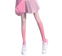 Générique Opaque Sequins Tights for Women Tights for Women Tights Gradient Color Contrast High Elasticity Skinny Thin Soft Breathable Non-Slip Cosplay Performance Tights Warm White, Pink, One Size