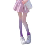 Générique Opaque Sequins Tights for Women Tights for Women Tights Gradient Color Contrast High Elasticity Skinny Thin Soft Breathable Non-Slip Cosplay Performance Tights Warm White, purple, One Size