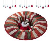 Générique Optical Illusion Rug - Skeleton Christmas Decoration for Home | Soft Round Ghost Pattern Carpet | Indoor Winter Party Christmas Living Room Bedroom Entrance Farmhouse Kitchen