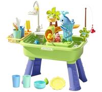 Générique Outdoor Water Table with Pump and Fun Learning Toys - Summer Kitchen Playset with Sink | for Boys And Girls Backyard Garden Beach Park Aire Preschool Games