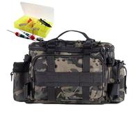 Générique Oxford Cloth Fishing Gear Bag, Sling Storage Bag for Tackle, 15.75 x 7.87 x 4.72 inches Multi-Layered Fishing Organizer for Hooks, Beads, Rods, Weights, and Lures, Black, Se référer au