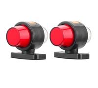 Générique Pack of 2 White Red Orange Neon Effect LED Marker Lights 12 V 24 V Short Arm Rubber Side Marker Lights for Lorries Lorries Camper Trailer