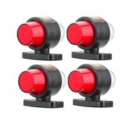 Générique Pack of 4 White Red Orange Neon Effect LED Marker Lights 12 V 24 V Short Arm Rubber Side Marker Lights for Trucks, Lorries, Motorhomes, Trailers