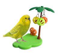 Générique Parakeet Perch, Enrichment Accessory with Chew Bells Bird Cage Perch for Cockatiels, Lovebirds, Conures, Small and Large Breeds