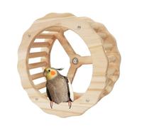 Générique Parrot Exercise Wheel, Interactive Wooden Spinner Toy, Cage Accessory, for Parakeet , An Engaging Design with Mine