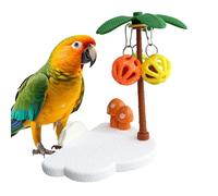 Générique Parrot Perch - Early Learning Toy with Chew Bells | Bird Cage Perch | Budgies, Lovebirds, Canaries, Conures, Small and Medium Birds
