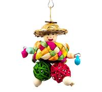 Générique Parrot Toys, Parakeet Chewing Accessories, Colourful Bird Cage Enrichment, Compact Hanging Chew Toy, Ideal for Conures, Cockatiels, Budgies, and Lovebirds, 4.72 x 1.97 x 1.18 inches