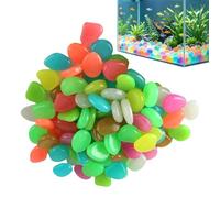 Générique Pebbles for 100 Natural Pebbles Colourful Luminous - Small Terrarium Pebbles | for Aquarium Water Pot Terrarium Crafts Landscaping Indoor Outdoor Path Garden