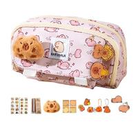 Générique Pencil Case Capybara Large Capacity Pencil Case Practical Bag Durable Fabric Large Opening Cute Design Accessories for Teens Teachers Gift, pink, Se référer au descriptif, See description