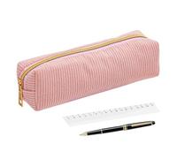 Générique Pencil Case with Zip, Pencil Case for Girls | King's Rope Bag Supply Solid Color Large Capacity | Student Teen Pens Ruler Marker, Pink, Se référer au descriptif, Refer to description