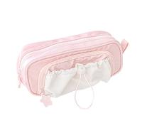 Générique Pencil School, 8.27 x 3.35 x 2.2 inches, Large Capacity Storage Bag for Pen Organization with Pocket Function Stationery, Classroom and Artistic Use, pink, Se référer au descriptif