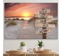 Générique Personalised Canvas Picture Frames, Photo Frames with Wooden Frame Family Sunset 75 x 50 cm