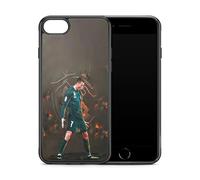 Générique Phone Case Compatible with iPhone 16E - Cristiano Ronaldo - Match Intensity - HD Sublimation - Silicone Black - Madness Phone Case