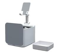 Générique Phone Holder for Desk - Adjustable and Foldable Base | Smartphone Holder with Bin, for Office Table Worktop Home Teenagers Women Men Streaming Video