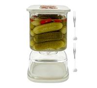 Générique Pickle Jar - Food Fermentation Container with Built-in Strainer | Airtight Jar for Condiments and Kitchen Salad Sweets Oats Flour Sugar Coffee