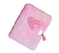 Générique Pink Journal With Lock - A6 Mini Heart Shaped Plush Journal With Key | Secret Writing Notebook With Lined Panels And Smooth Materials | Secret For Girls - Travel To The World
