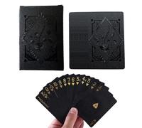 Générique Playing Cards - Waterproof Poker Game 5.5 x 8.7 cm | Black Gold Rose Design | Premium Creative PP Playing Cards for Magic Party
