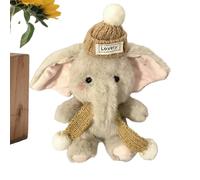 Générique Plüschelefant - 12.7 Cm Große Niedliche Mit Und Schal, Stofftier in Form Eines Elefanten, Grauer Elefant | Für Kinder Und Erwachsene, Schlafzimmer, Sofa, Bett, Zuhause, Auto - Dekoration