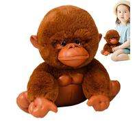 Générique Plush - 7.87 Inch Hyperrealistic Soft Monkey Toy, Gibbon Plush Hug Pillow | Large Plush Animals for Adults Boys Girls Brown BL