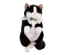 Générique Plush Animal Backpack - Cute Cartoon Cat Shaped Daytime Plush Backpack For Primary School Teen Boys Girls Students Travel Beach, Black, Se référer au descriptif, Refer to description