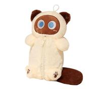 Générique Plush Animal Pencil Case, Multifunctional Plush Animal Pouch, Cartoon Cat Pen, 13.78 x 7.87 inches Soft Stationery Storage Bag for College, School, Adult, Teen Girl, Boy, White Cat Pencil
