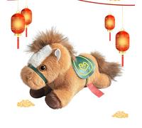 Générique Plush Horse Figurine - Plush Textile Creation Display Toy in Resting Position, Decorative Cuddle, Decoration Souvenir Style | Seasonal Surprise for Christmas Easter Holidays