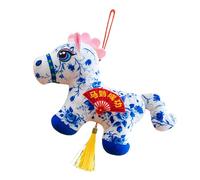 Générique Plush Horse - Folk Pattern Fabric Plush Horse Chinese New Year Horse for Home Decoration New Year Party Handbag Bag